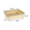 Simple Natural Color Bamboo Basket Rectangle Handmade Christmas Hamper Woven Wicker Bread Basket Home Shop Display 2