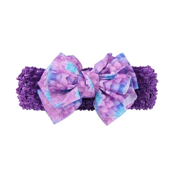 Baby Bows Headbands Lot Elastic Knit Toddler Baby Girls Flower Headband Floral Prints Infant Hair Accessories Kids Headwear 2