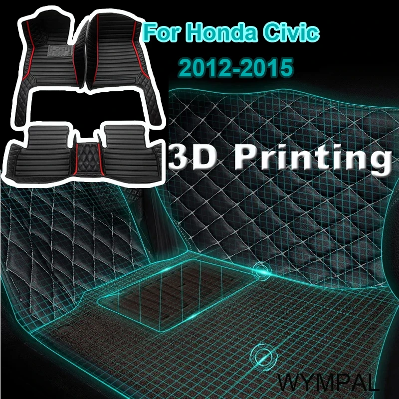 

Custom Car Floor Mats For Honda Civic 2012 2013 2014 2015 Auto Foot Pads Automobile Carpet Cover interior accessories