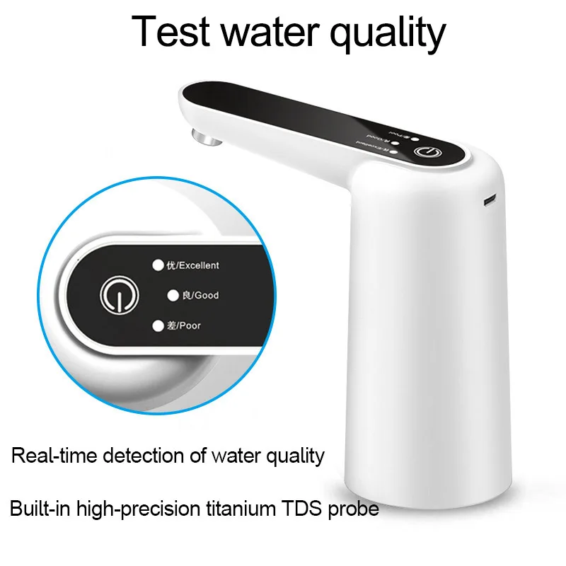 

Water Dispenser Wireless Electric Water Pump USB Charge Dispensador Bucket Water Pressure Drinking Bottle Switch TDS 1500mAh