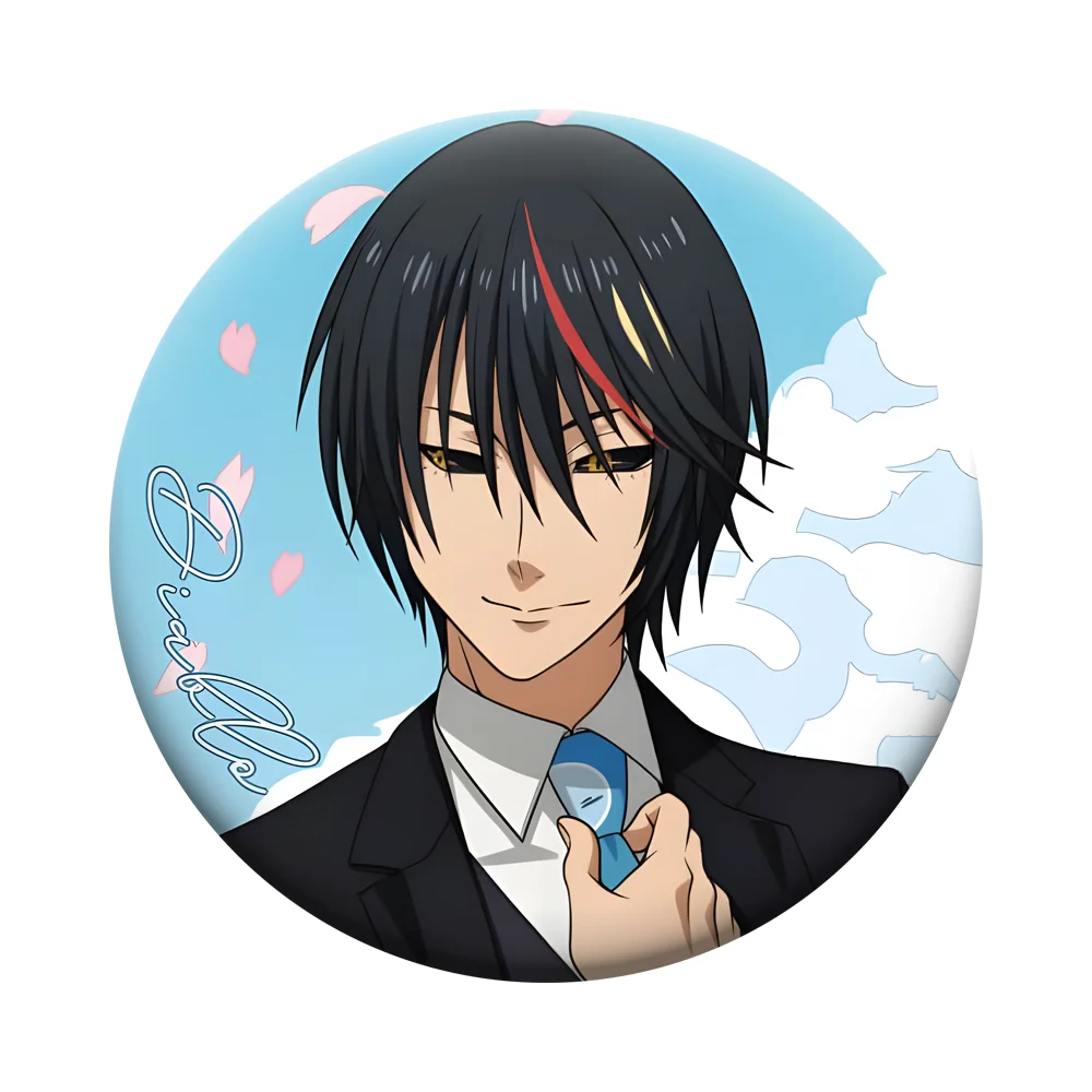 Tensura Anime Slime Acrylic Metal Badge Pin - Rimuru & Milim Design