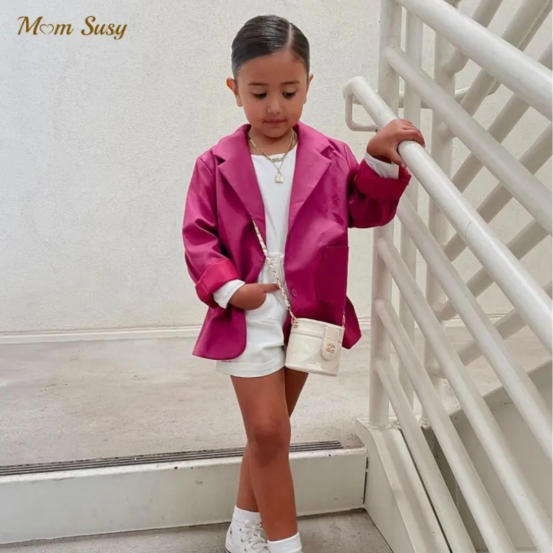 Fashion Baby Girl Suit Jacket Toddle Teen Child loose Jacket Solid