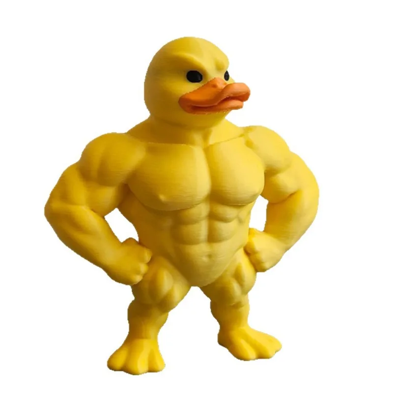 Muscular Duck Figurine - Creative Desktop Sculpture with Gym-inspired Design, Novelty Home/Office Decor for Shelf & Entryway