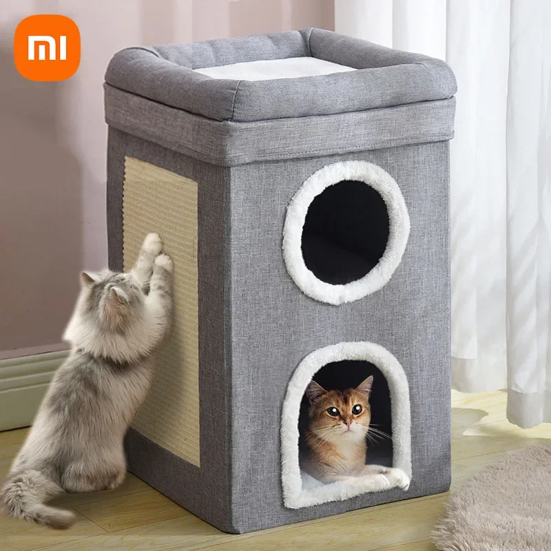 

Xiaomi Youpin Cat Nest Warm in Winter Removable Easy Clean Foldable Entertainment Scratching For Kitten Cat Bed Cozy Furniture