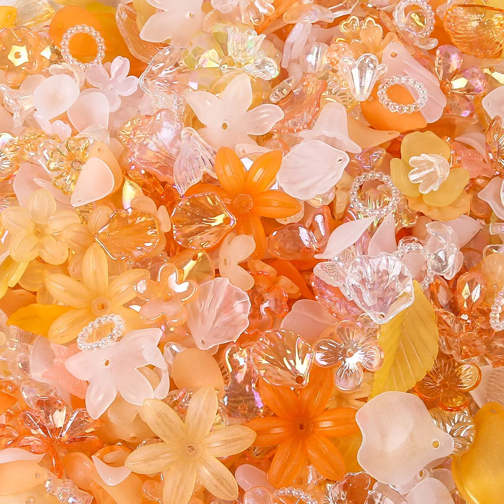 20g/100g Acryl Blume Kirschblüte Perlen Schmuck Machen Niedlich für Armbänder Machen Ästhetische Perlen Charms DIY Halskette Geschenke – Detail 1