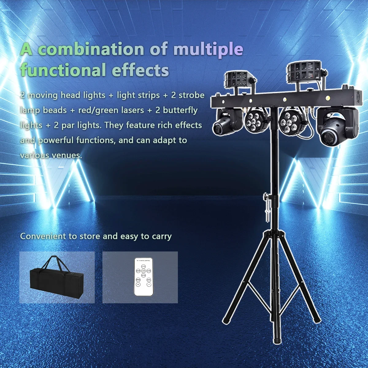 1set 1.9M or 2.5M Mobile Bracket Remote DMX512 Control 2 Butterfly 2 Beam Patter