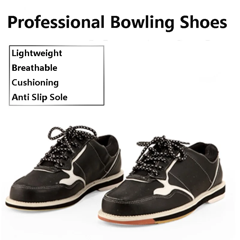 Professional Men Bowling Shoes Male Anti Slip Training Sneakers Men Breathable PU Leather Shoes Casual Bowling Footwear 38-47