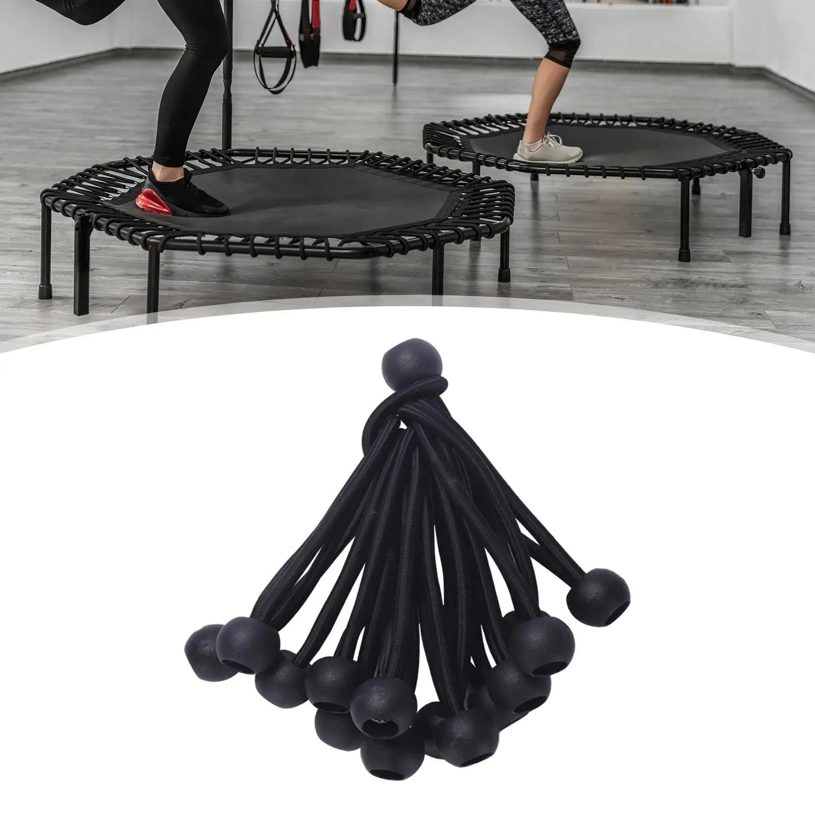 36 Pieces Ball Bungee Cords Fitness Practical Elastic Trampoline Elastic Ropes Bungee Ropes for Tarp Wires Poles Straps Outdoor 4