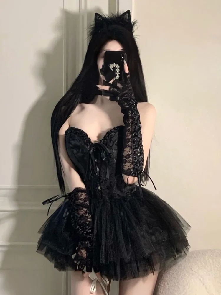 Cute Bunny Girl Cosplay Rabbit Costumes Women New Year Open Bra Crotch Sexy Women Lingerie Women Lingerie Set Women Cosplay Costume Erotic Bandage Bodysuit Plus Uniform