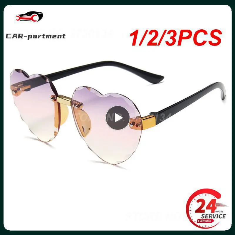 

1/2/3PCS Heart Cute Sunglasses Kids Sunglasses Child Sun Glasses Round Loving Baby Children Trend Sport Mini Glasses For Beach 7