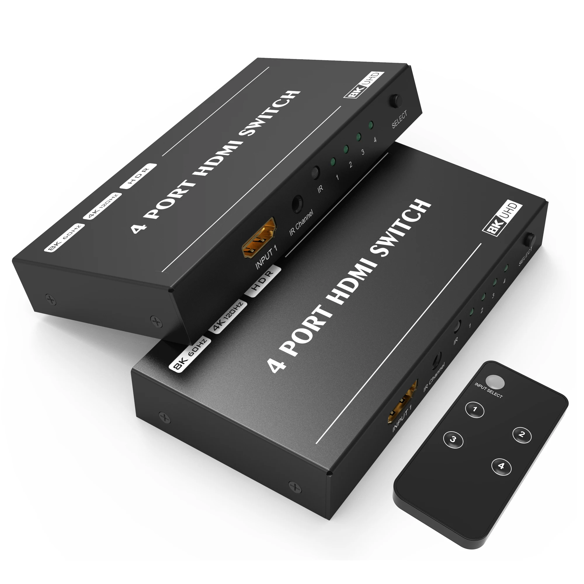 4 Ʈ 8K HDMI ġ й 4 In 1 Out HDMI 2.1 ó 8K @ 60Hz 4K @ 144Hz ġ  ҽ  ÷ 