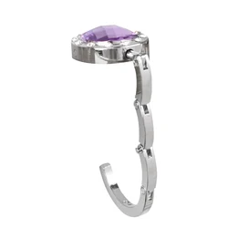 Portable Crystal Foldable Desk Hanger and Purse Hook Holder (PURPLE)