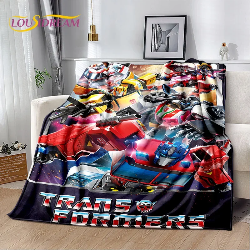 HD Cartoon T-Transformers  Autobots 3D Soft Blankets,Keep Warm Throw Blanket for Picnic Beds Sofa Home Bedroom Gifts Kids Hiking 2
