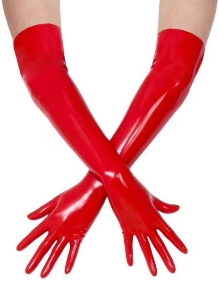 Unisex Latex Rubber Gloves Black Moulded Seamless Shoulder Length Long Fetish Gloves Culb Wear Cosplay Costumes for Women cosplay gloves latex gloves
