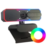 1080p 60fps RGB Led Light Game Webcam USB Camera For Gaming PC Computer Web Cam With Microphone 7 Color Change