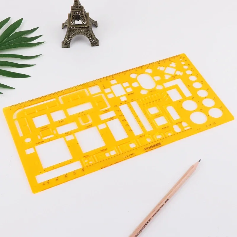 Drawing Ruler 1pcs Multi Purpose Template for Interior Design and Furniture Drafting