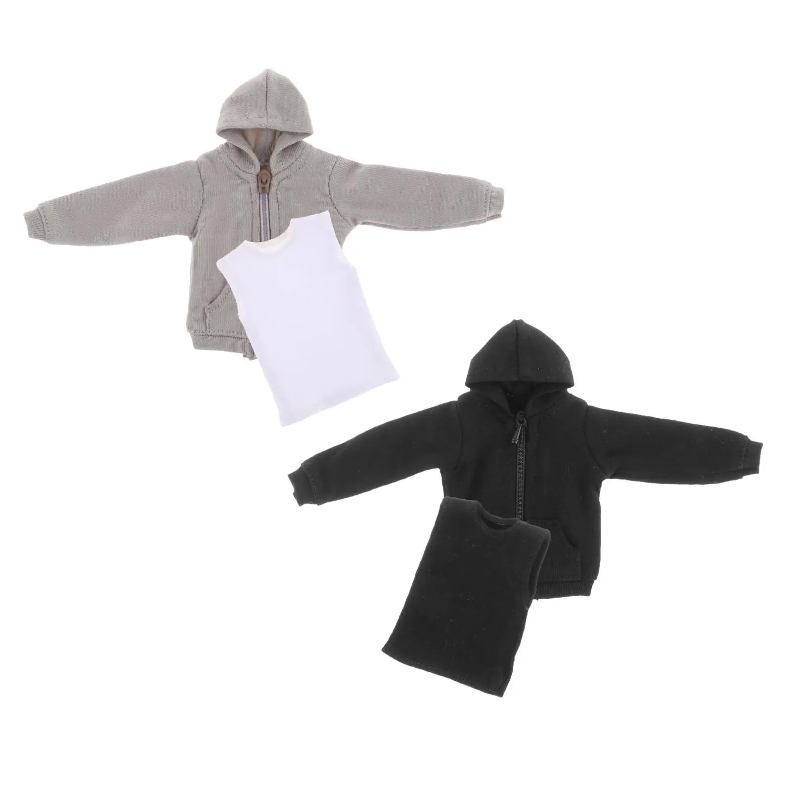 

1:12 Male Soldier Clothes Vest Hooded Sweatshirts Full Suit Outfit for 6 inch Action Figures Accessories Clothing Dolls Dress up