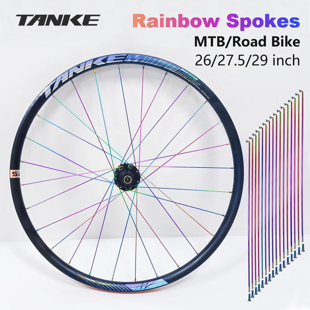 Rainbow Color Bicycle Spokes With Nipples For Inch Wheel Mountain Road Bike Stainless Steel High