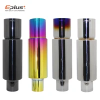 EPLUS Universal Stainless Steel Exhaust Muffler Tail Pipe - 51/63/76mm Inlet, 89mm Outlet