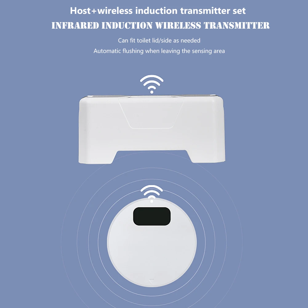 Description Picture 5 of itemToilets Flush Valves IPX5 Waterproof Smart Toilets Flush Sensor Button Splash-proof with Wireless Transmitter for Public Toilets