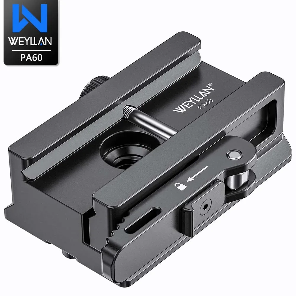 Picatinny-Schienenklemme Ganzmetall CNC Arca auf Picatinny-Adapter Halterung Hebelentriegelung Arca Swiss Clamp WEYLLAN PA60 für Stativkopf – Detail 1