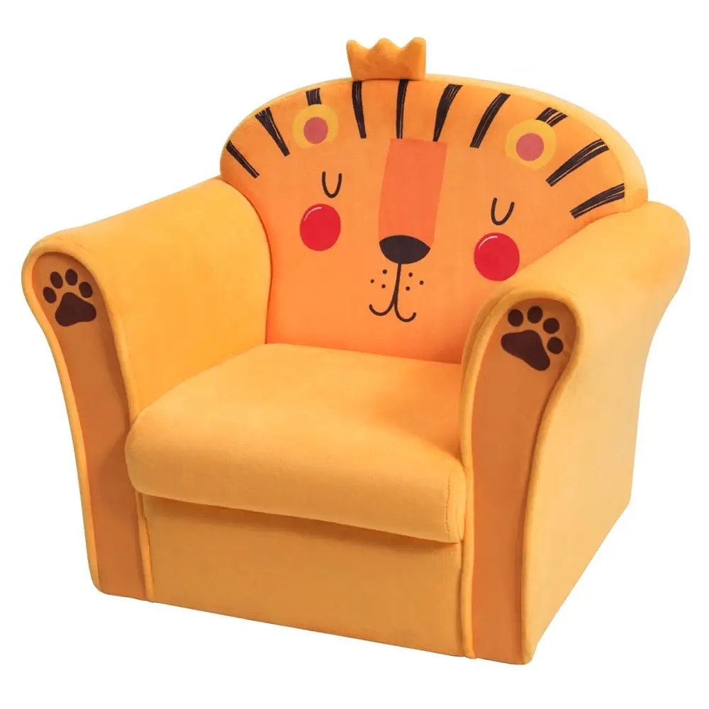 Kids Lion Sofa Armchair Toddler Furniture Lightweight Mini Couch Safe Ergonomic Design Non-Slip Feet Ideal Playroom Reading 5