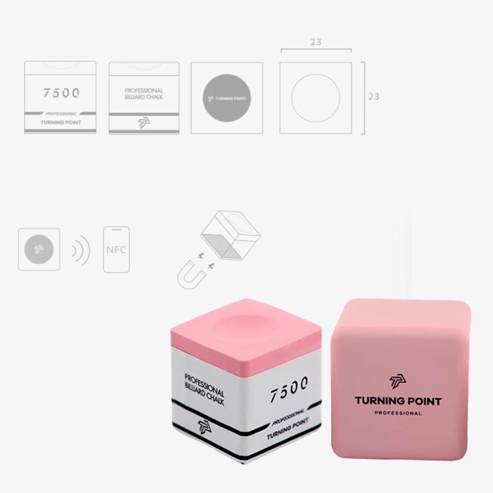 TP Turning Point 7500 Professional Billiard Snooker Chalk Gray