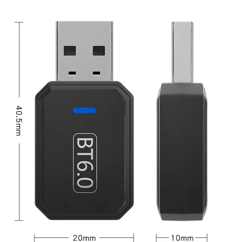 KEBIDUMEI USB 블루투스 어댑터 블루투스 6.0 동글 드라이버 무료 PC용 Win11/10 키보드용 블루투스 수신기 송신기