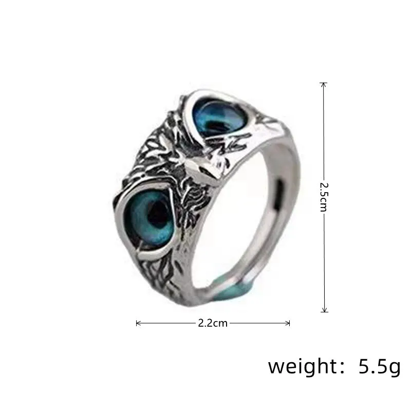 1pcs Vintage Rings For Men And Women Simple Hip Hop Style Adjustable Owl With Blue Resin Eyes Holiday Jewelry ring set gold color rings couples rings stainless steel ring tibetan silver rings signet ring finger watch ring finger ring gold color ring chain ring half face ring amethyst zirconia ring silver ring opening ring fidget spinner ring sparkling heart ring tungsten ring adjustable rings zircon crystal ring wedding rings moissanite diamond ring color change ring wedding ring ceramic ring animal ring