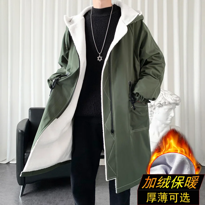 

Winter Coat Men ded Thick High Quality Trench Coat Men fashion Windbreakers Casual Jackets Hip Hop Streetwear Coat S-3XL