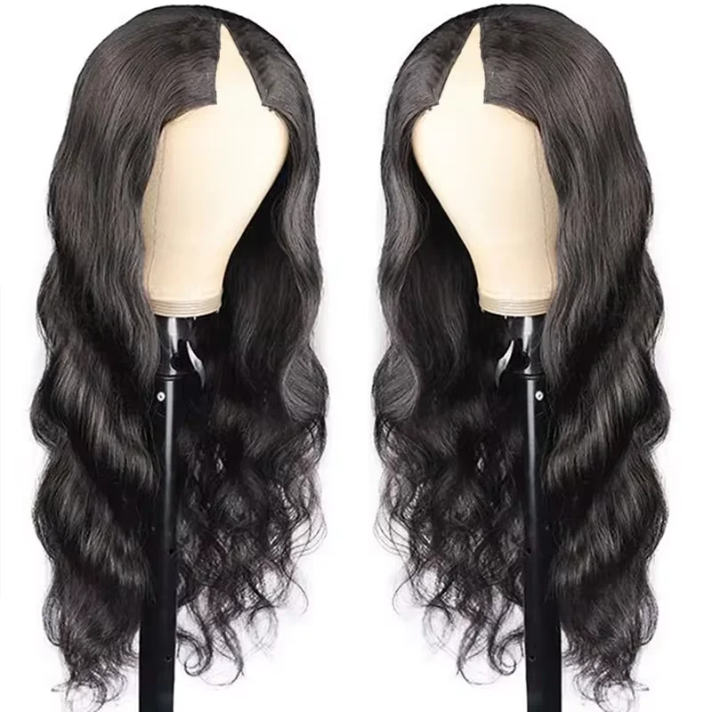 30Inch Body Wave V Part Wig For Women Brazilian Hair Natural Color Human Hair Wigs V Shape Wigs Machine Wig
