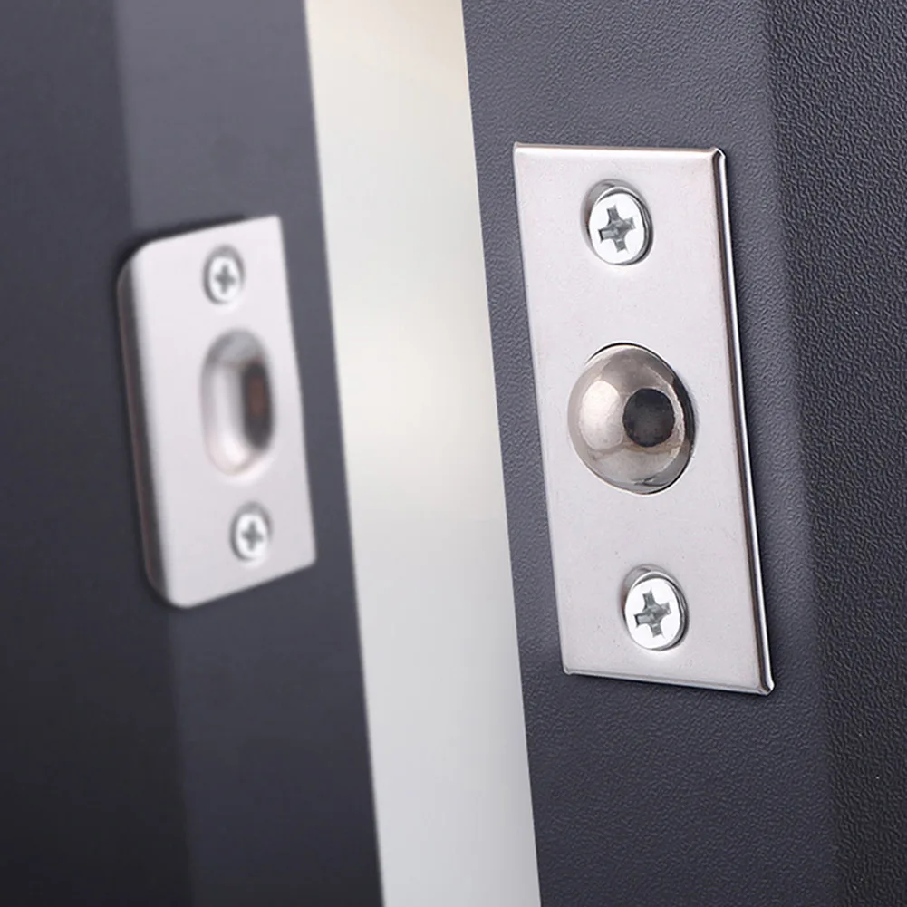 Adjustable Roller Ball Door Spring Catch Lock Stainless Steel Internal Latch Set Cabinet Gate Door Latch Screws Hardware