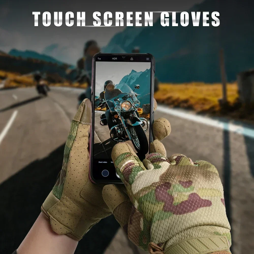 Men Tactical Touch Screen Cycling Gloves Sports Motorcycle Riding Running Paintball
