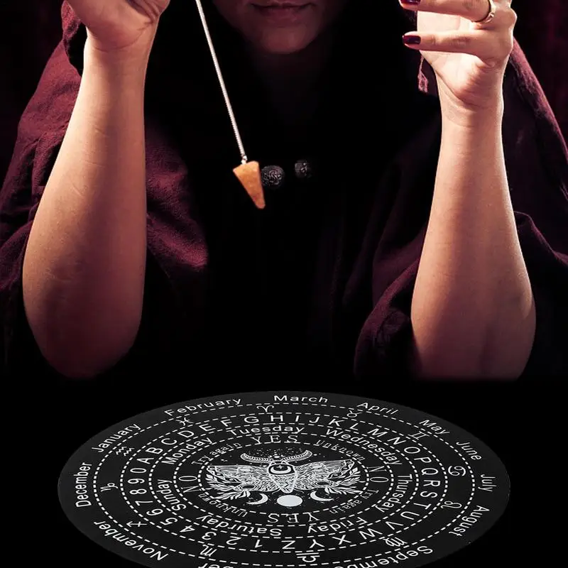 AHANDMAKER Set Pendolo In Legno Con Cristallo Di Quarzo Rosa – Tavola Per Divinazione E Accessori Wiccan Per Altare - 4