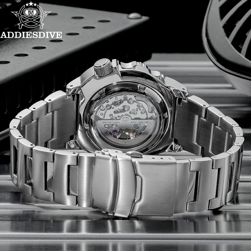 Men Skeleton Automatic Watch Sapphire Glass BGW9 Luminous Diver's 200m Analog Mechanical
