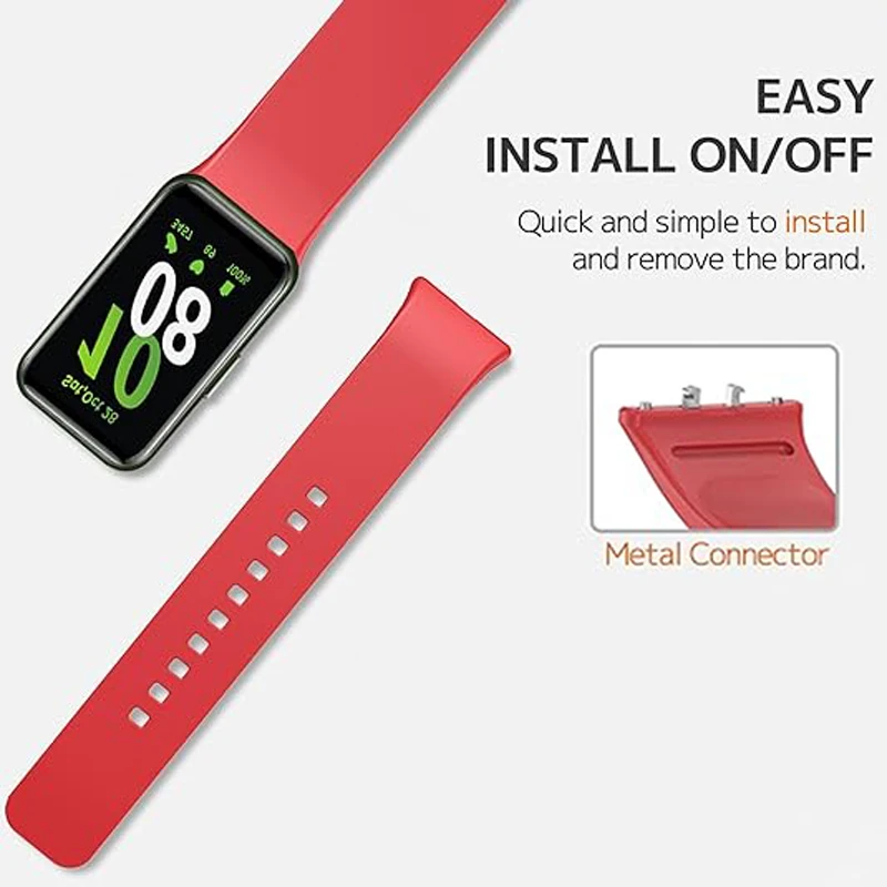 Silicone Replacement Strap for Fitness Watch – Adjustable Sport Band Bracelet