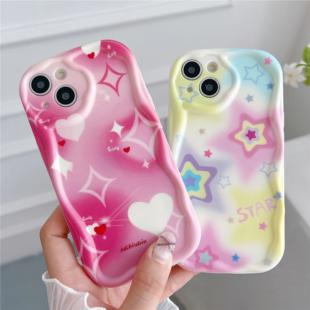 Creative Irregular Wavy Edge Cartoon Graffiti Phone Case