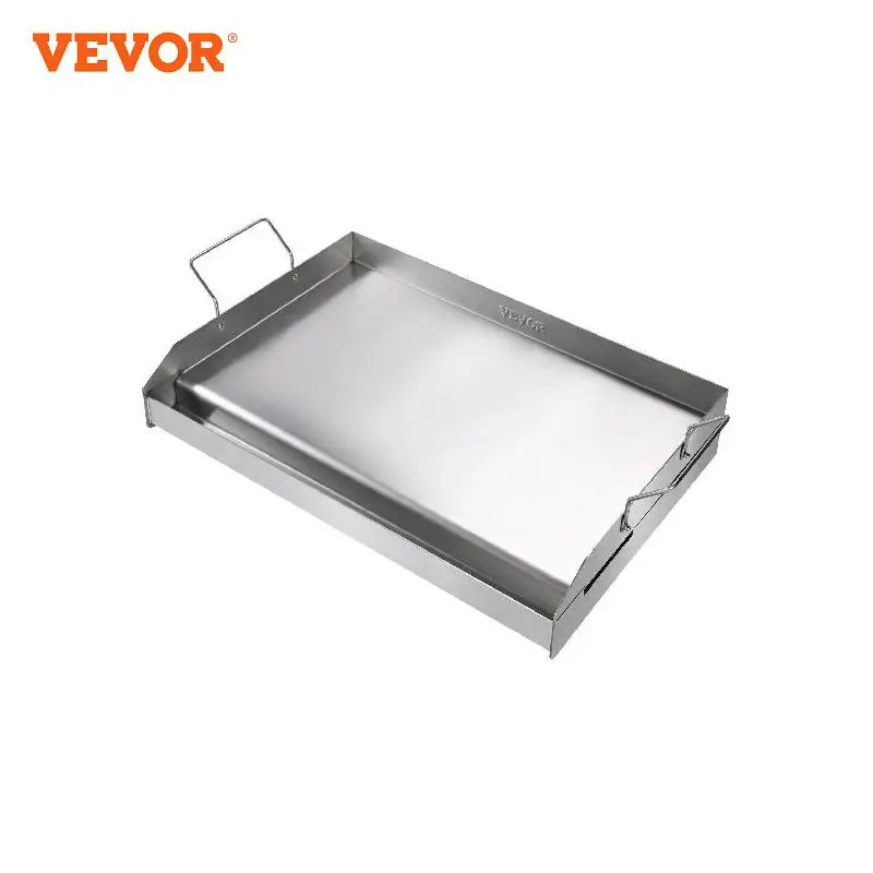 VEVOR Stove Top Griddle,Pre-Seasoned Stainless Steel Griddle, Rectangular Double Burner Griddle Pan,Non-Stick Family Cookware gzzt gas plancha 2 3 4 burners lpg bbq griddle non stick cooking plate steak griddle heavy duty outdoor grill teppanyaki furnace