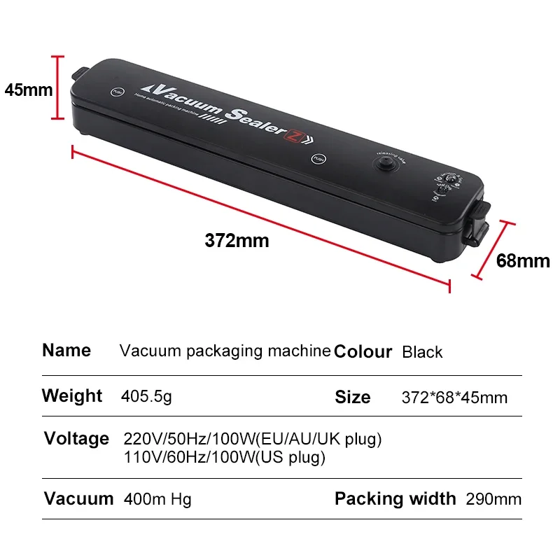 Electric Vacuum Sealers Food Sealer Machine Foods Fresh Storage Vacuum Sealer Machine Plastic Bags Sealer For Storage Food 6