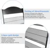 Floor-Standing Magazine Rack 4-tier Newspaper Holder Book Display Shelf brochure Display Stand for Exhibitions Shopping Malls 4