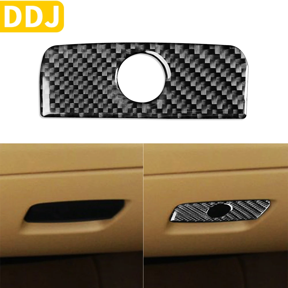 Carbon Fiber Interior Auto Glove Box Handle Trim Sticker For BMW X1 E84 2013 2014 2015