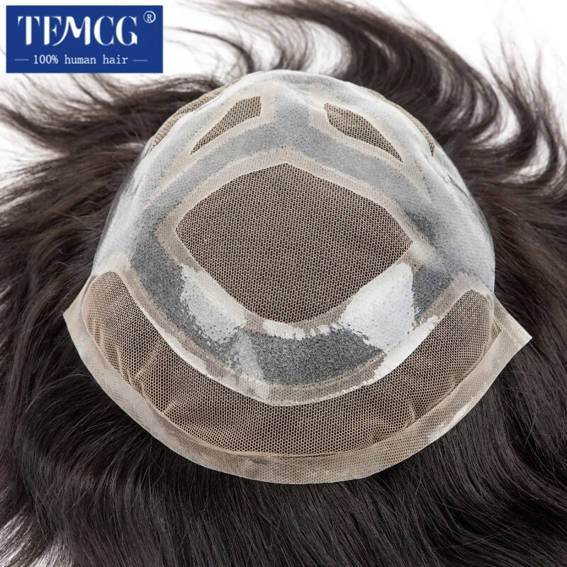 VERSALITE Male Hair Prosthesis Lace Pu Breathable Natural Human Hair Toupee Men Wig human hair toupee