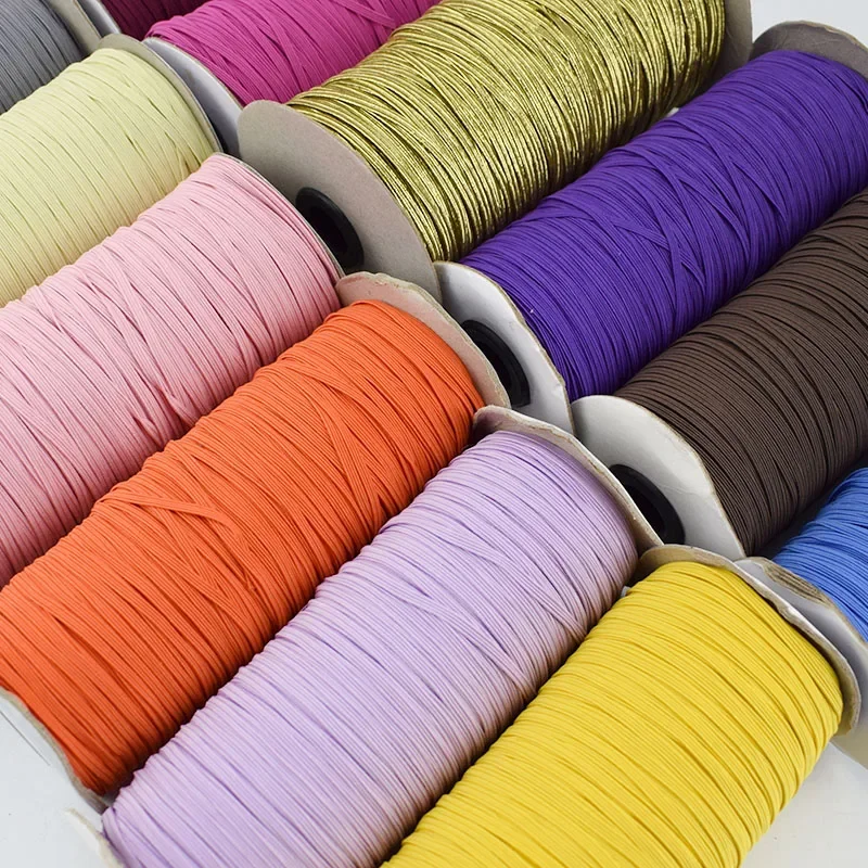 Meetee 탄성 밴드 로프 고무 헤어 밴드 리본, 바느질 웨빙 테이프, 허리 신발 벨트, DIY 의류 액세서리, 10m, 3mm, 6mm