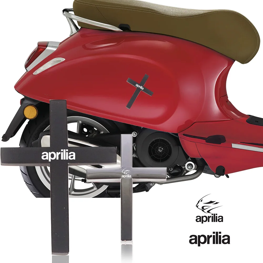 3D Metal Jesus Cross Scooter Sticker Decalcomanie Moto Side Emblem Decor Per Aprilia Caponord Dorsoduro Mana Replica Shiver Rx50