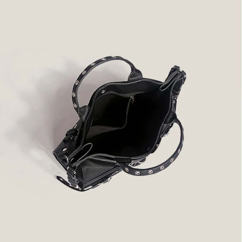 JIOMAY - حقيبة يد نسائية سوداء قوطية بتصميم واسع،...