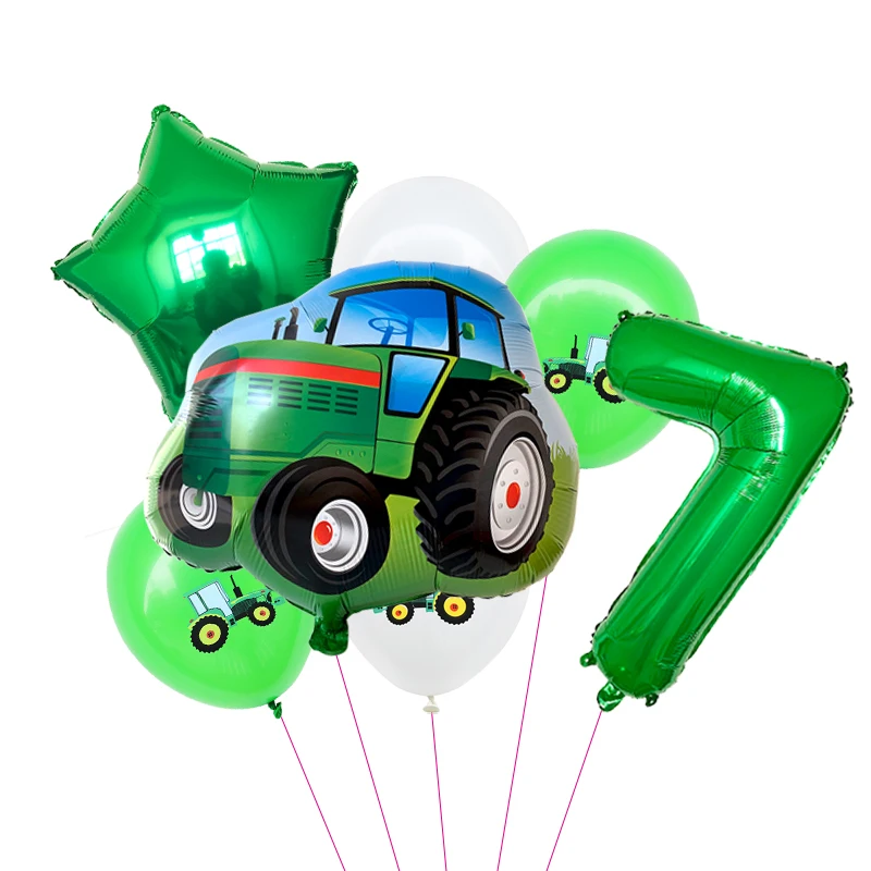 Construction Vehicle Birthday Party Balloon Set - 7 Pieces
