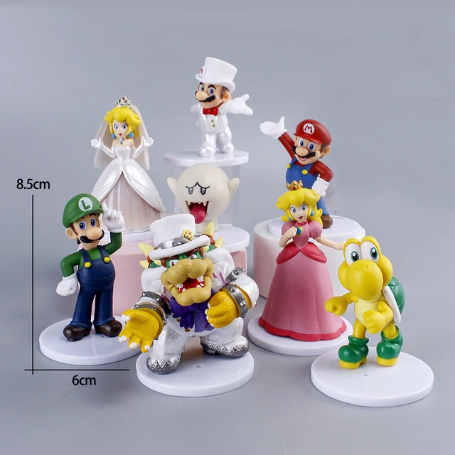 18pcs Super Mario Bros Figuras de Ação Brinquedos Set Jogo