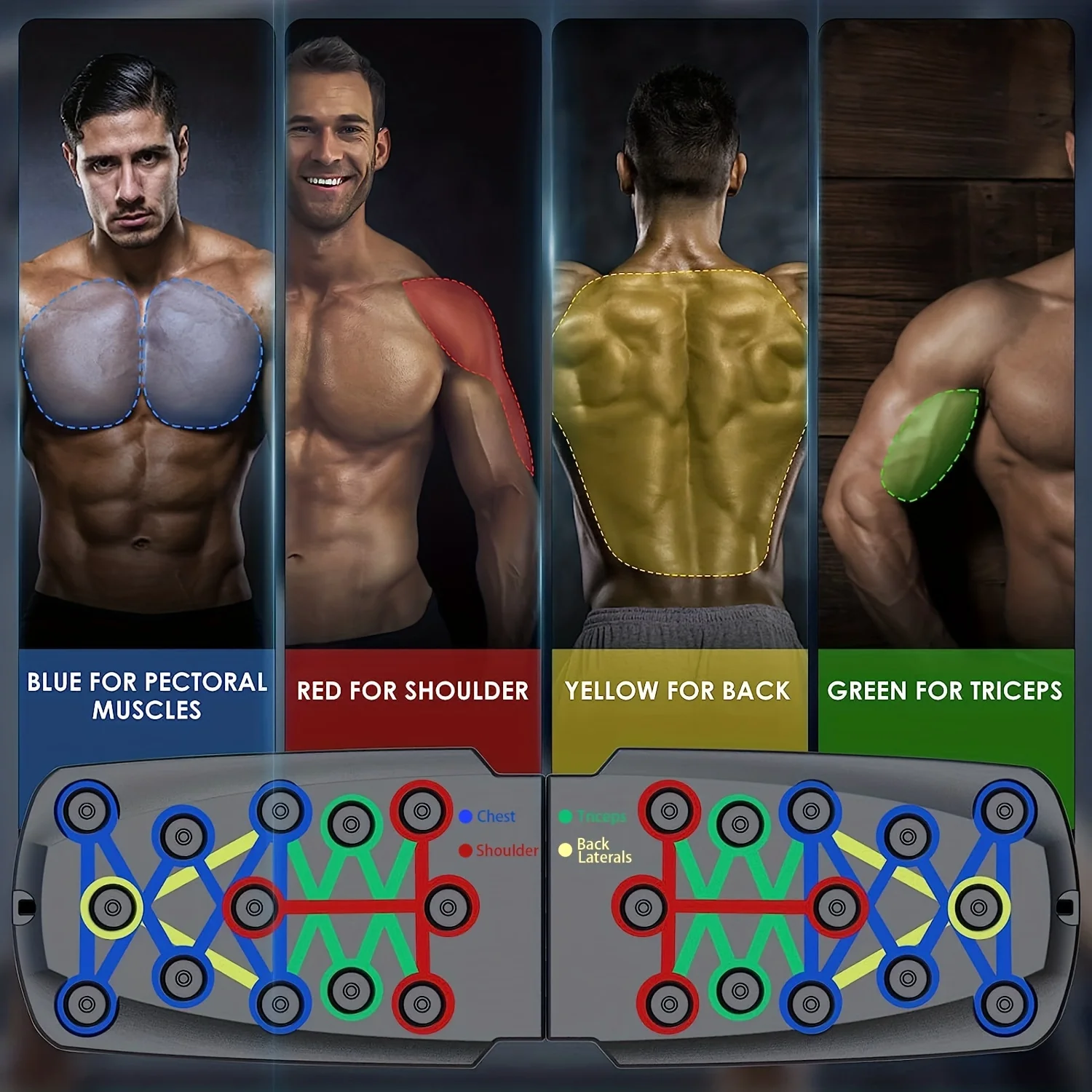 1pc Multifunctional Folding Push-up Board For Home And Gym Workouts-Build Strong Chest Muscles And Improve Overall Fitness