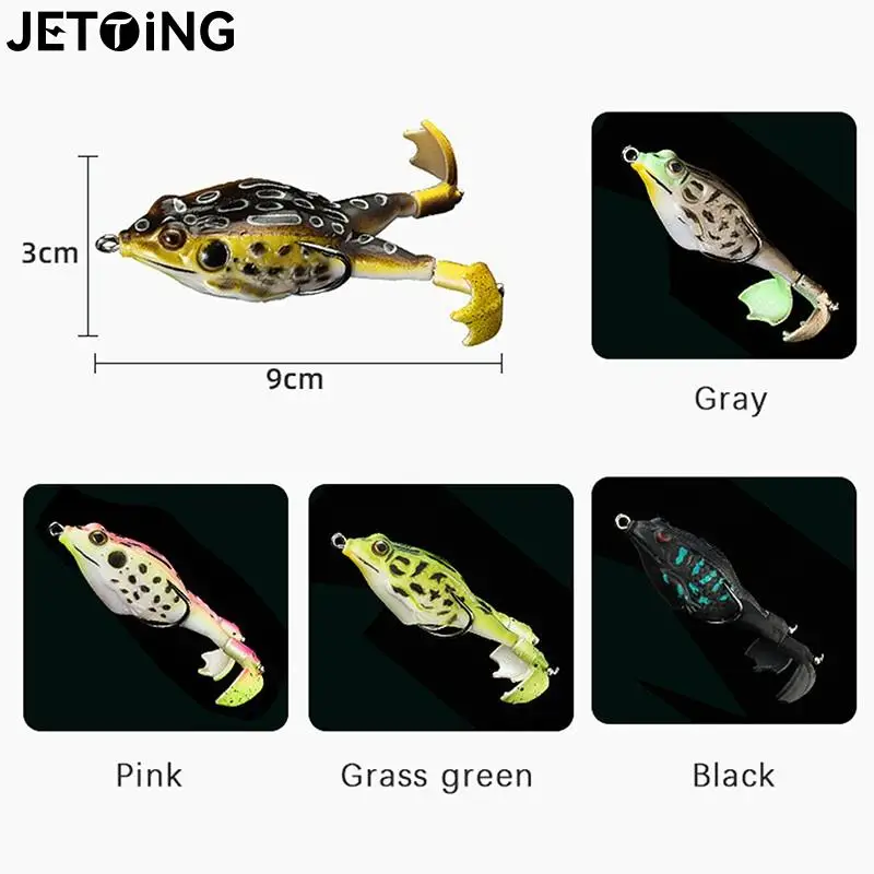 Frog Soft Bait Lure Fishing Tackle Weights 9cm 13g Rotating Silicone Double  Hooks Bait Floating Topwater Lures Pesca Pike Fish - AliExpress