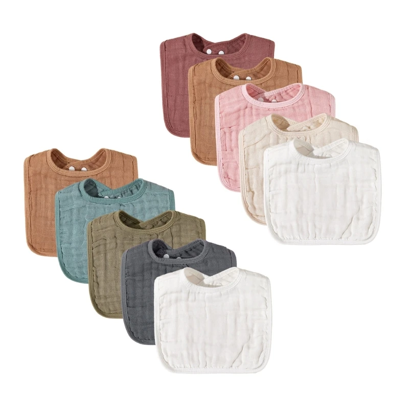 

Korean Style Newborn Baby Bibs Burp Cloths SoftCotton Adjustable Feeding Bibs
